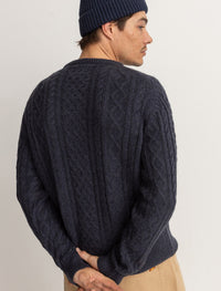 Sweater Hombre Mohair Fishermans - Blue Coal