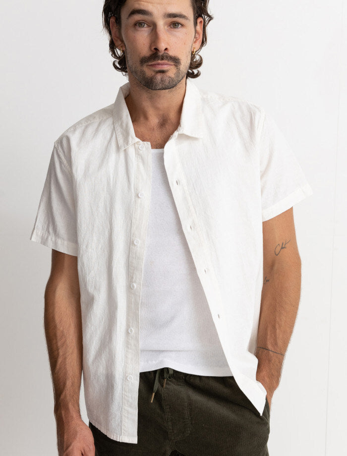 Camisa Hombre Classic Linen SS - Vintage White