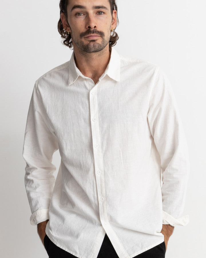 Camisa Hombre Classic Linen LS - Vintage White