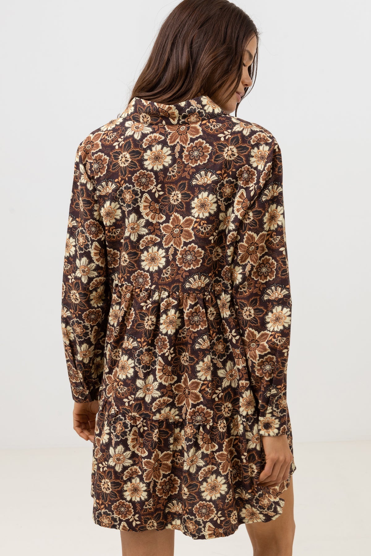 Vestido Mujer Cantabria Floral Mini Dress Brown