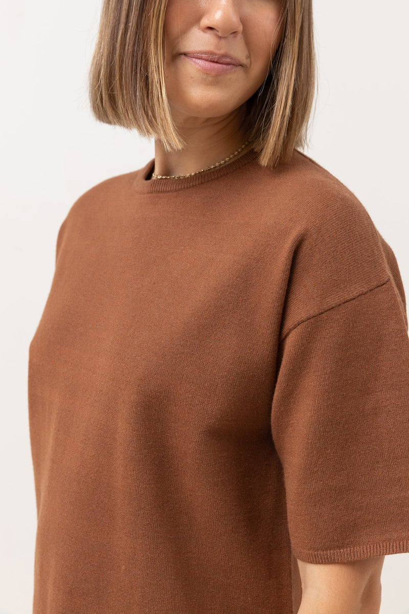 Polera Corsica Knit Oversized Tee Chocolate