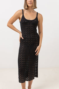 Vestido Mujer Marketta Knit Midi Dress Black
