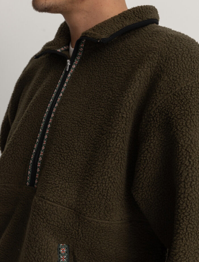 Polar Hombre Sherpa Pullover - Olive