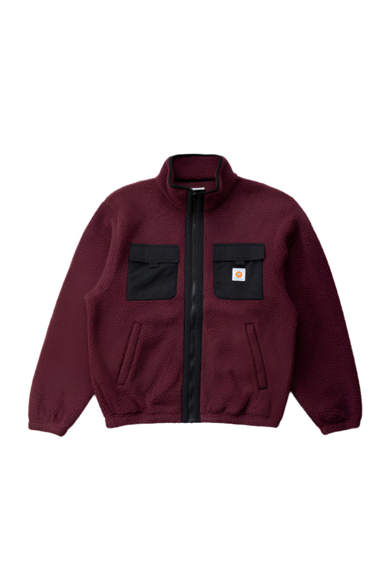 Polar Hombre Sherpa Zip Thru Fleece - Oxblood