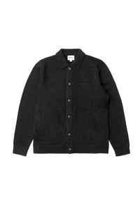 Sweater Hombre Mohair Button Up Knit- Black