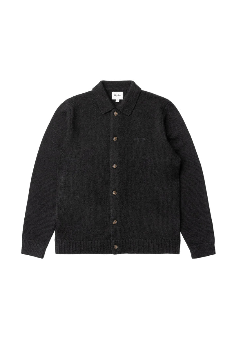 Sweater Hombre Mohair Button Up Knit- Black