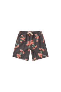 Traje de Baño Hombre Floral Beach Short - Vintage Black