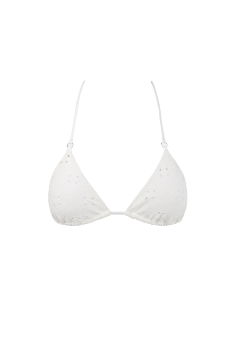 Bikini Top Brighton Eyelet Slide Tri - Ivory