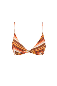 Bikini Top Chica Stripe Bralette - Brown