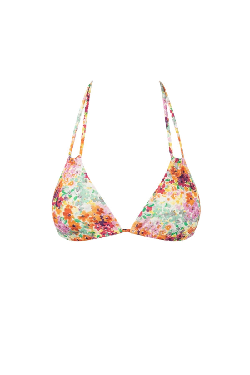 Bikini Top Sierra Floral Double Strap Tri - Orange