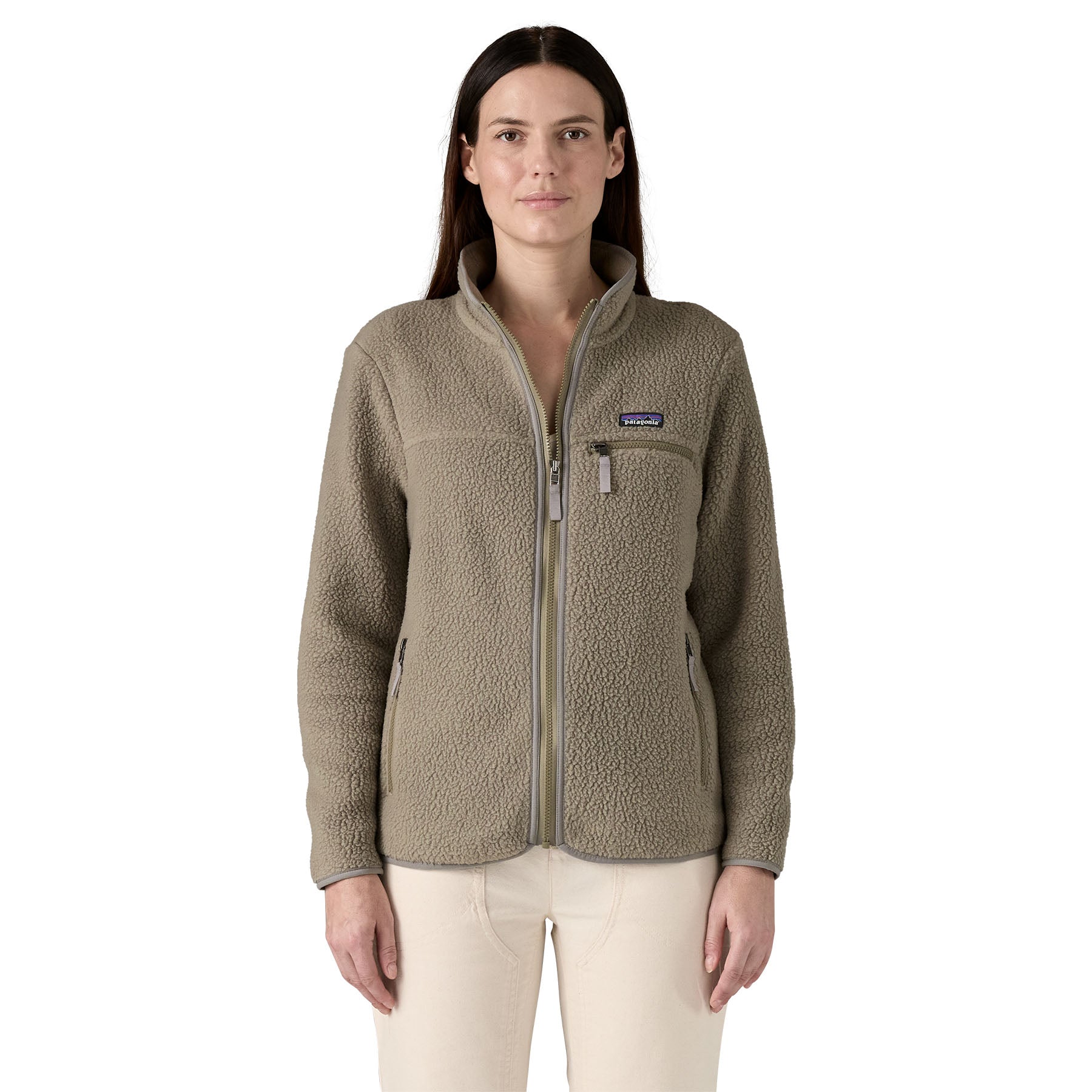 Polar Mujer Retro Pile Jacket - River Rock Green