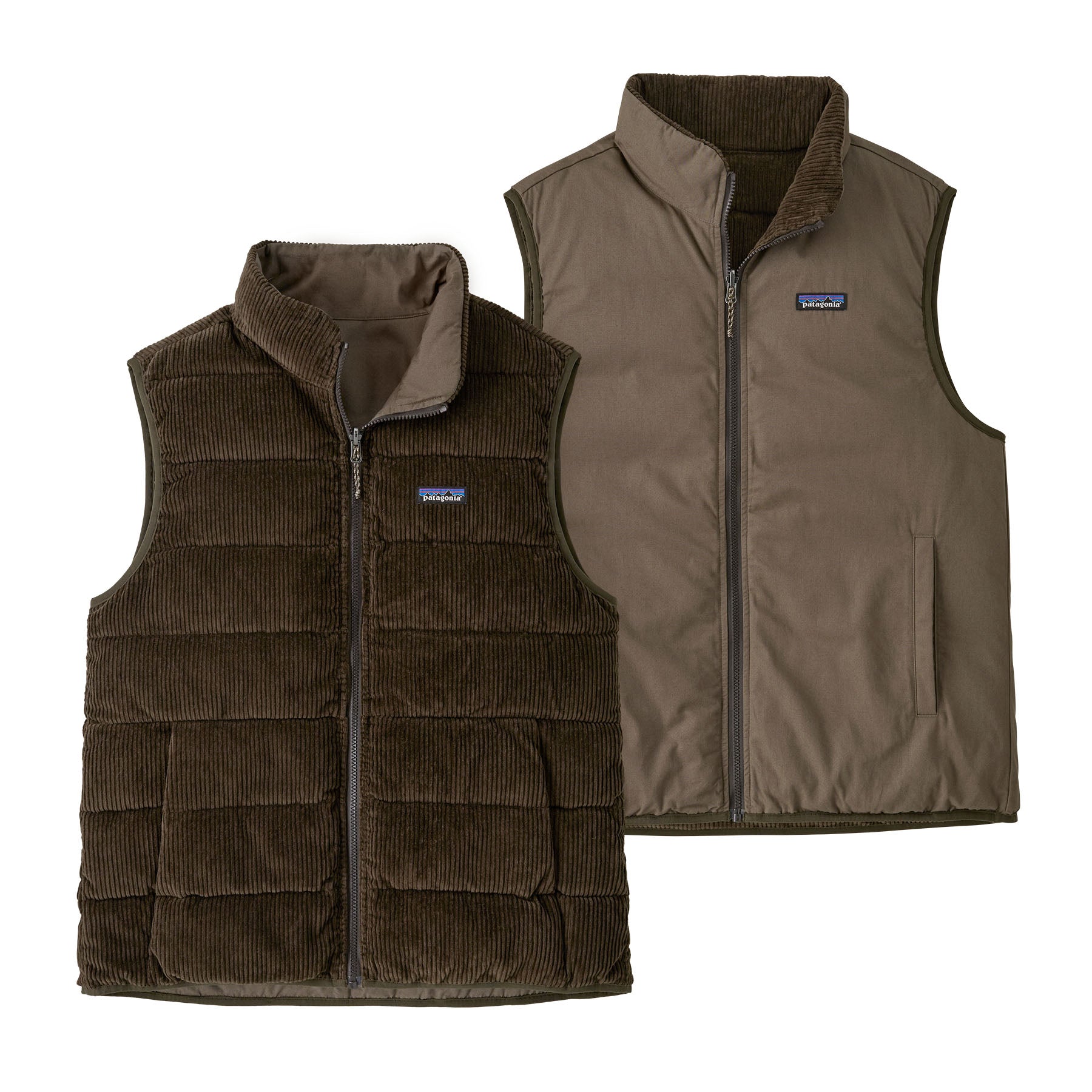 Chaqueta Sin Mangas Hombre Reversible Cotton Down Vest - Marlow Brown