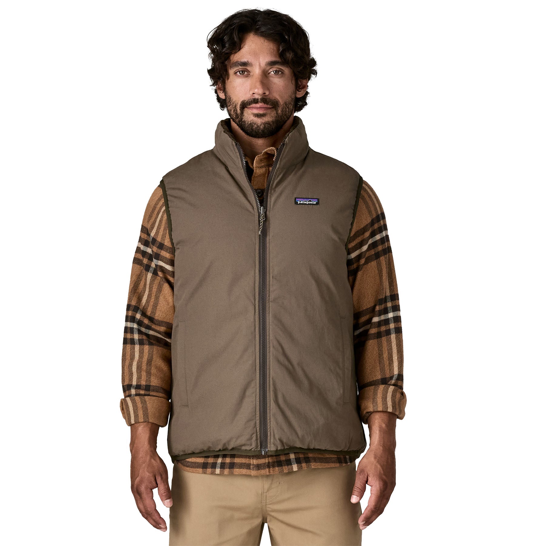 Chaqueta Sin Mangas Hombre Reversible Cotton Down Vest - Marlow Brown