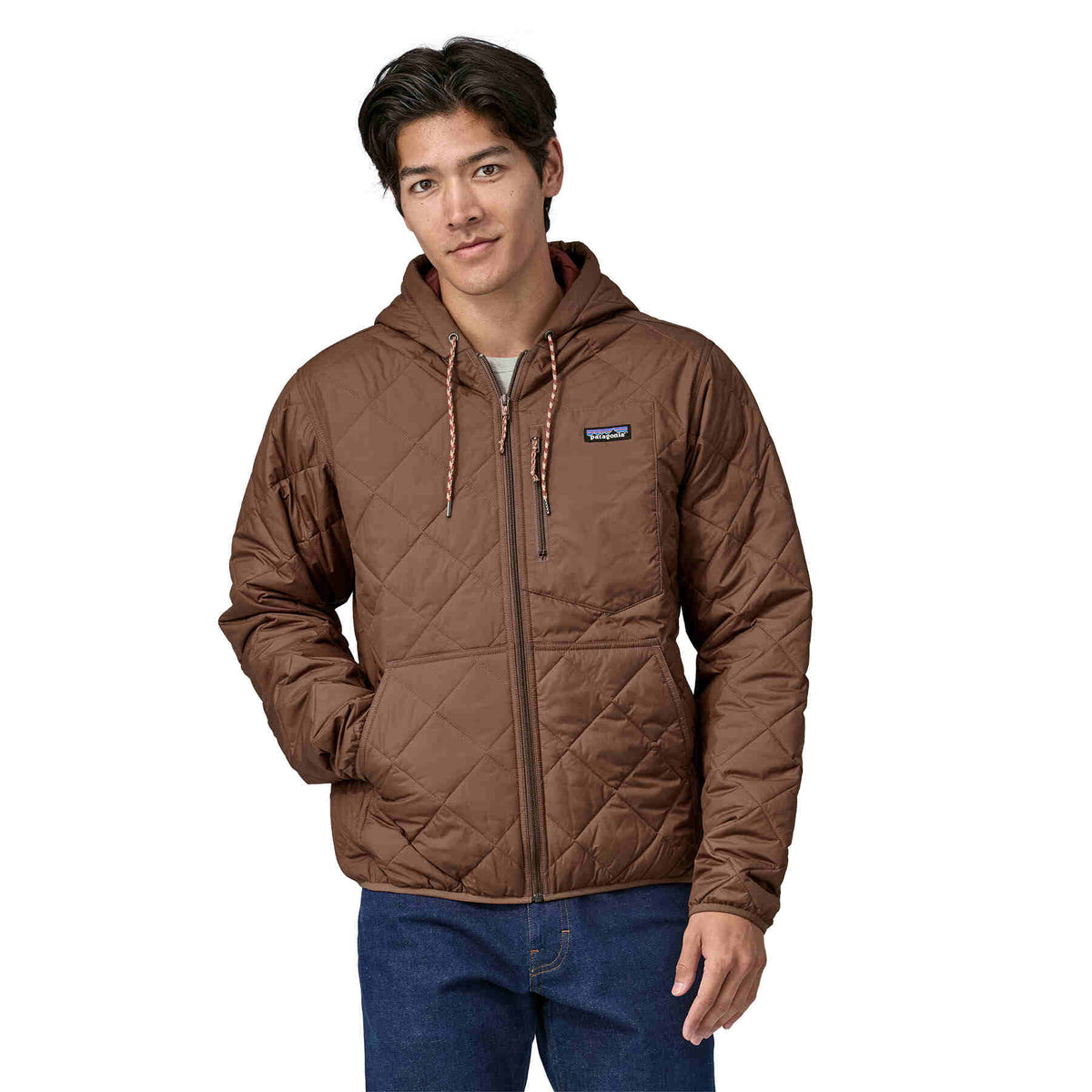 Chaqueta Hombre Diamond Quilted Bomber Hoody Moose Brown