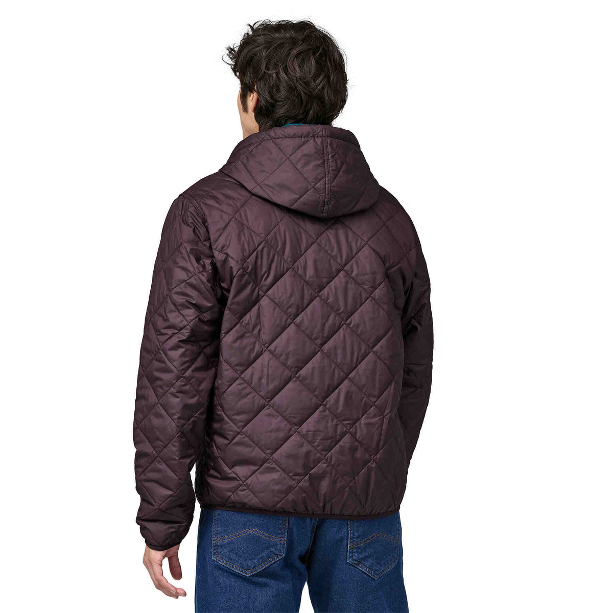 Chaqueta Hombre Diamond Quilted Bomber Hoody Obsidian Plum