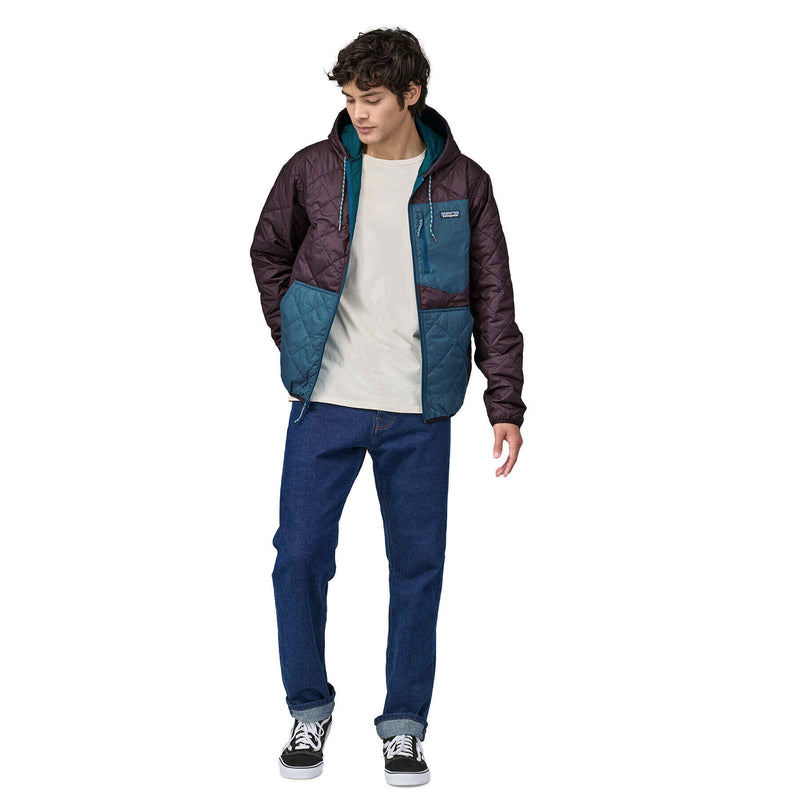 Chaqueta Hombre Diamond Quilted Bomber Hoody Obsidian Plum
