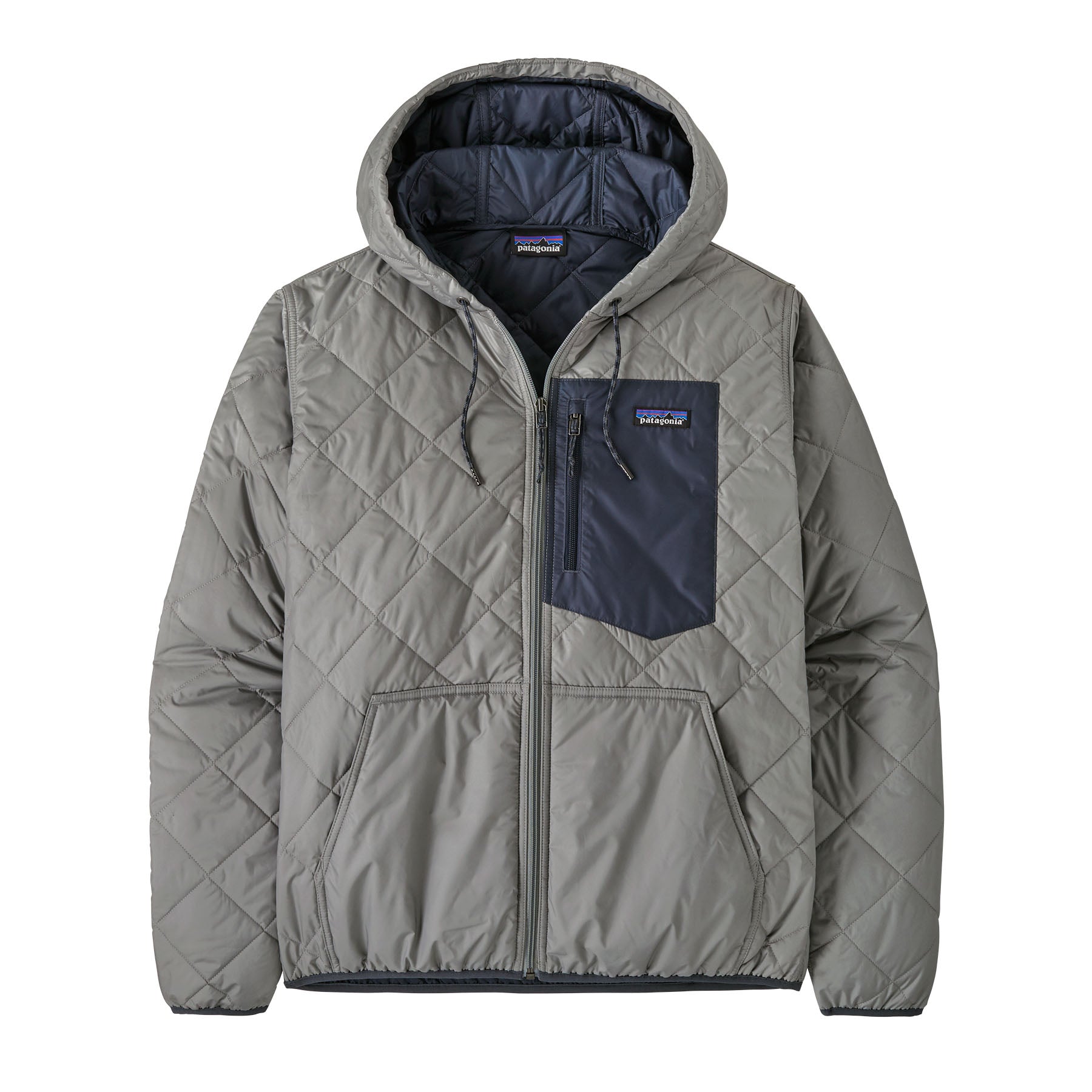 Chaqueta Hombre Diamond Quilted Bomber Hoody - Forever Grey