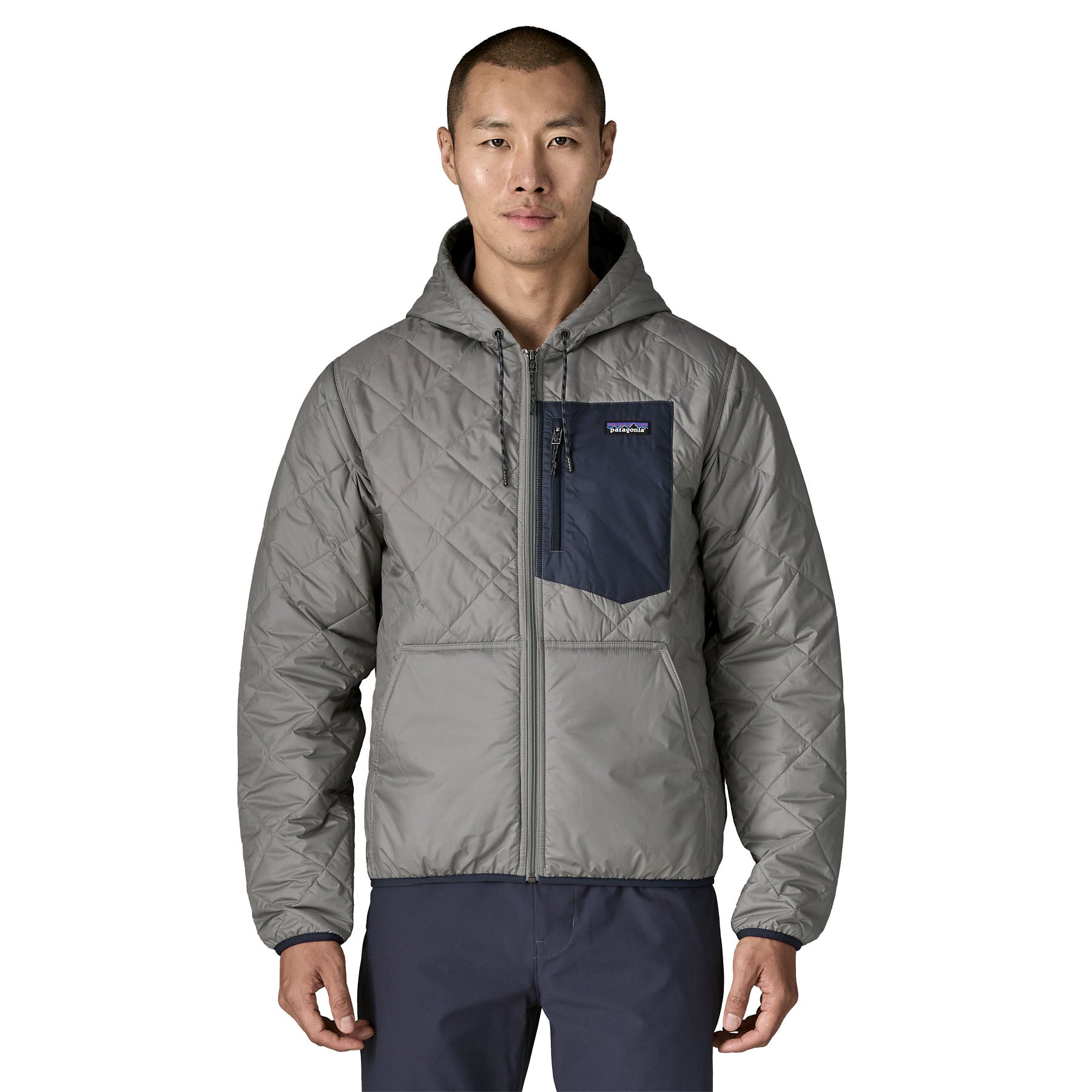 Chaqueta Hombre Diamond Quilted Bomber Hoody - Forever Grey