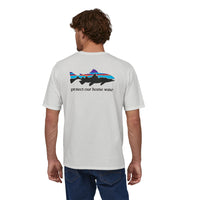 Polera Hombre Home Water Trout Organic - White