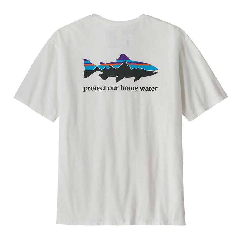 Polera Hombre Home Water Trout Organic - White