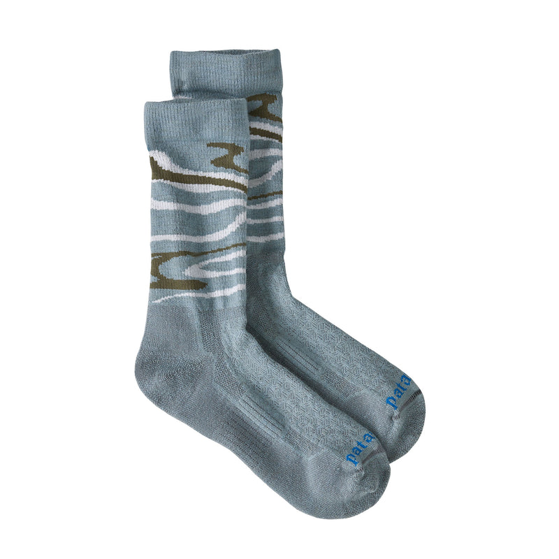 Calcetines de Lana Wool Crew Socks - Swirling Earth: Thermal Blue