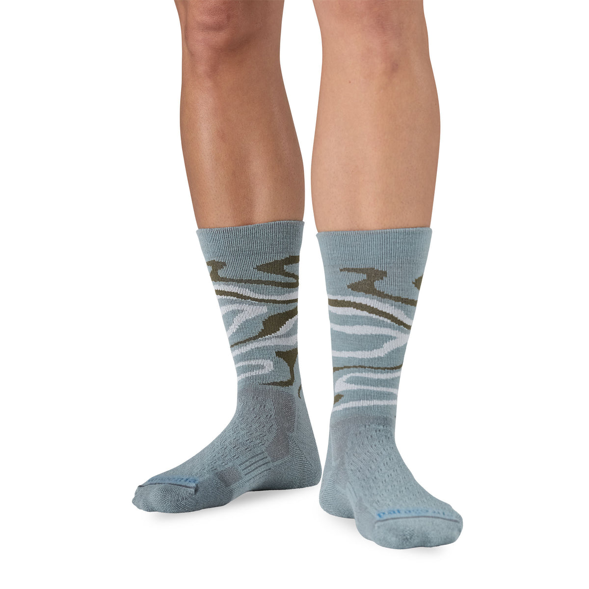 Calcetines de Lana Wool Crew Socks - Swirling Earth: Thermal Blue