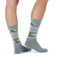 Calcetines de Lana Wool Crew Socks - Swirling Earth: Thermal Blue