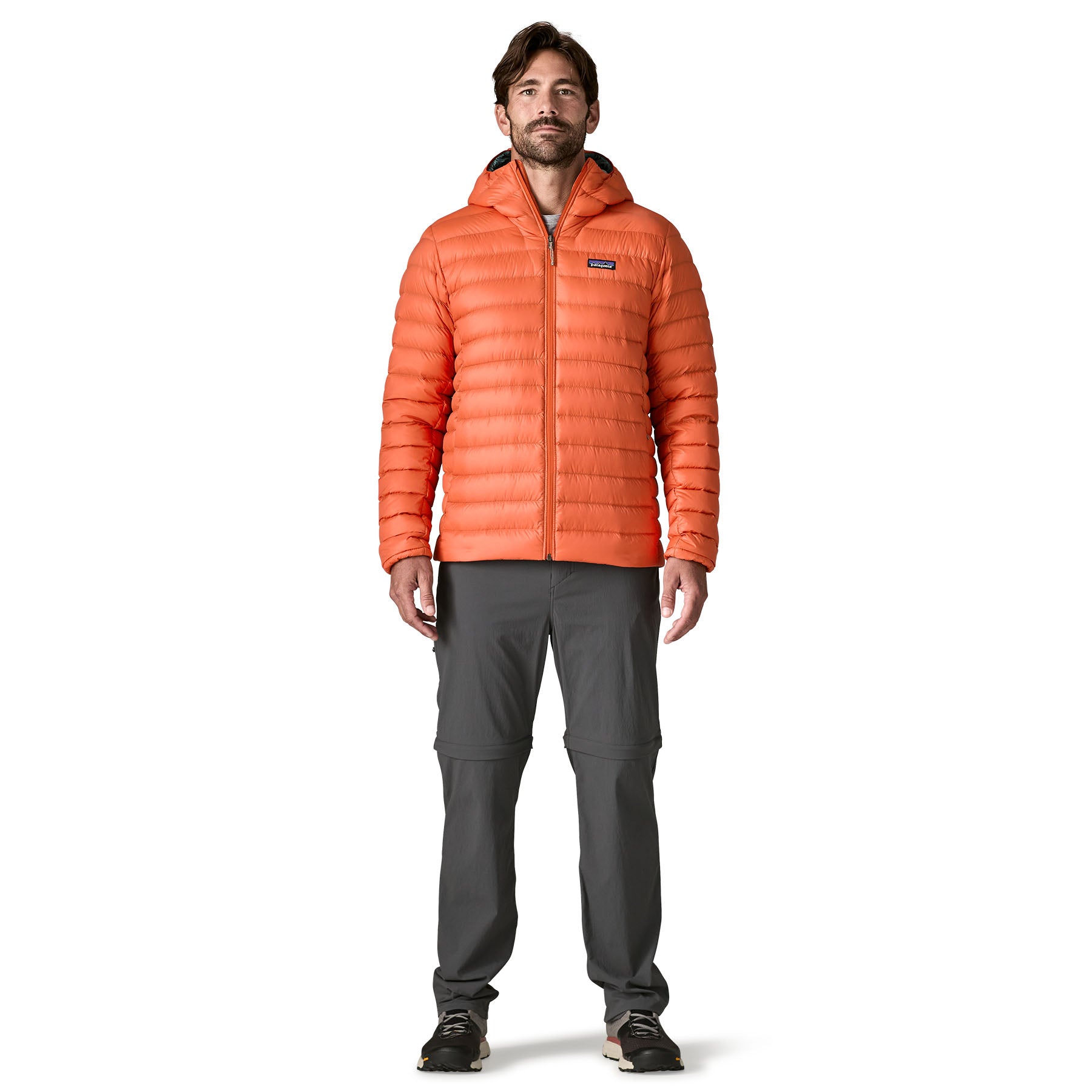 Chaqueta de Pluma Hombre Down Sweater Hoody - Coal Orange