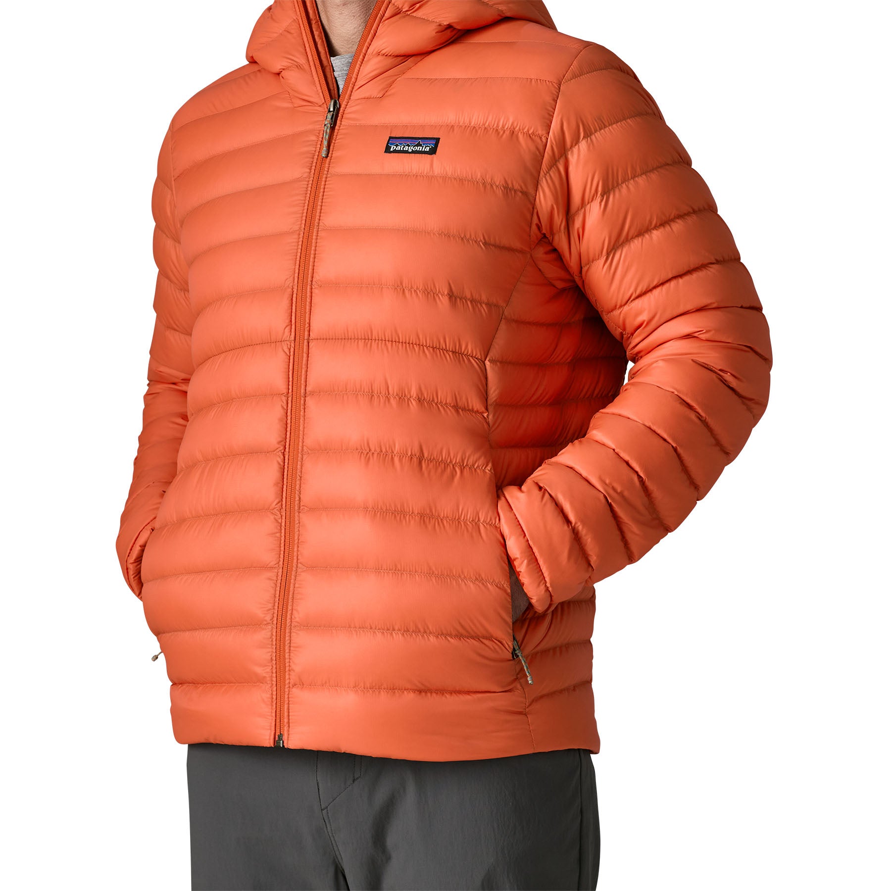Chaqueta de Pluma Hombre Down Sweater Hoody - Coal Orange