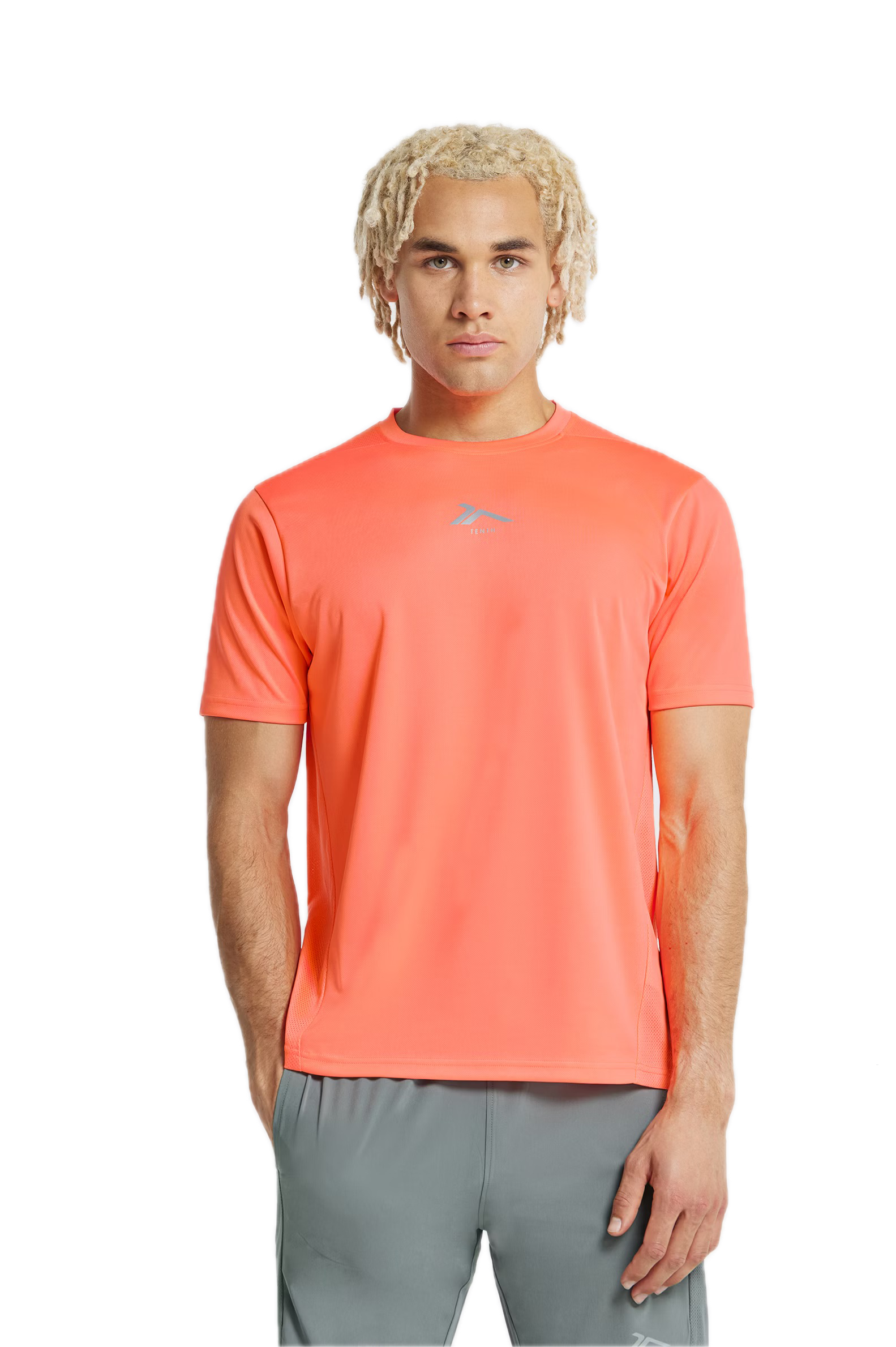 Polera Tenth PES Papaya Fluor