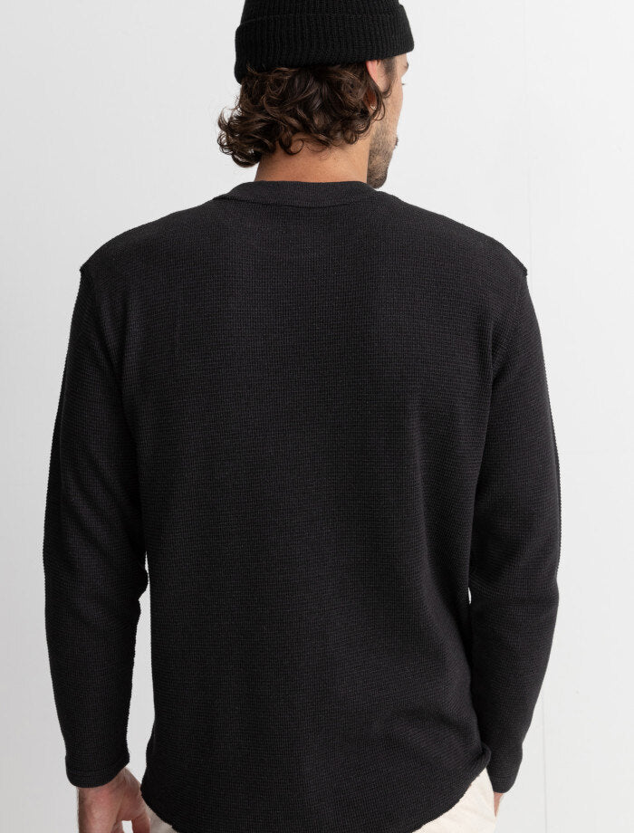 Sweater Hombre Classic Waffle Knit - Vintage Black