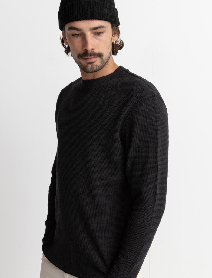 Sweater Hombre Classic Waffle Knit - Vintage Black