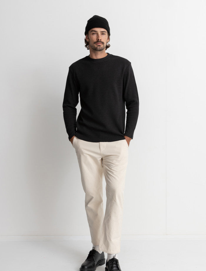 Sweater Hombre Classic Waffle Knit - Vintage Black