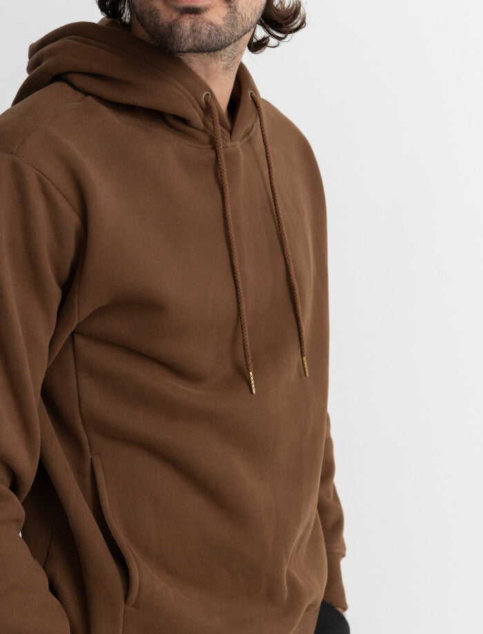 Poleron Hombre Classic Fleece Hood - Chocolate