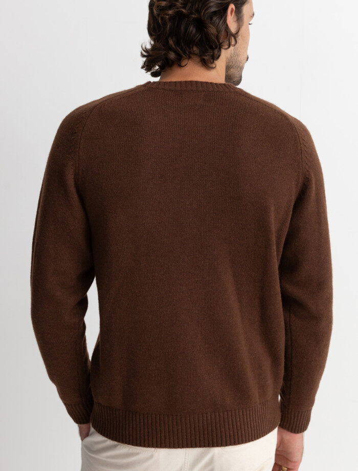 Sweater Hombre Classic Crew Knit - Chocolate