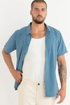 Camisa Hombre Classic Linen SS - Mineral Blue