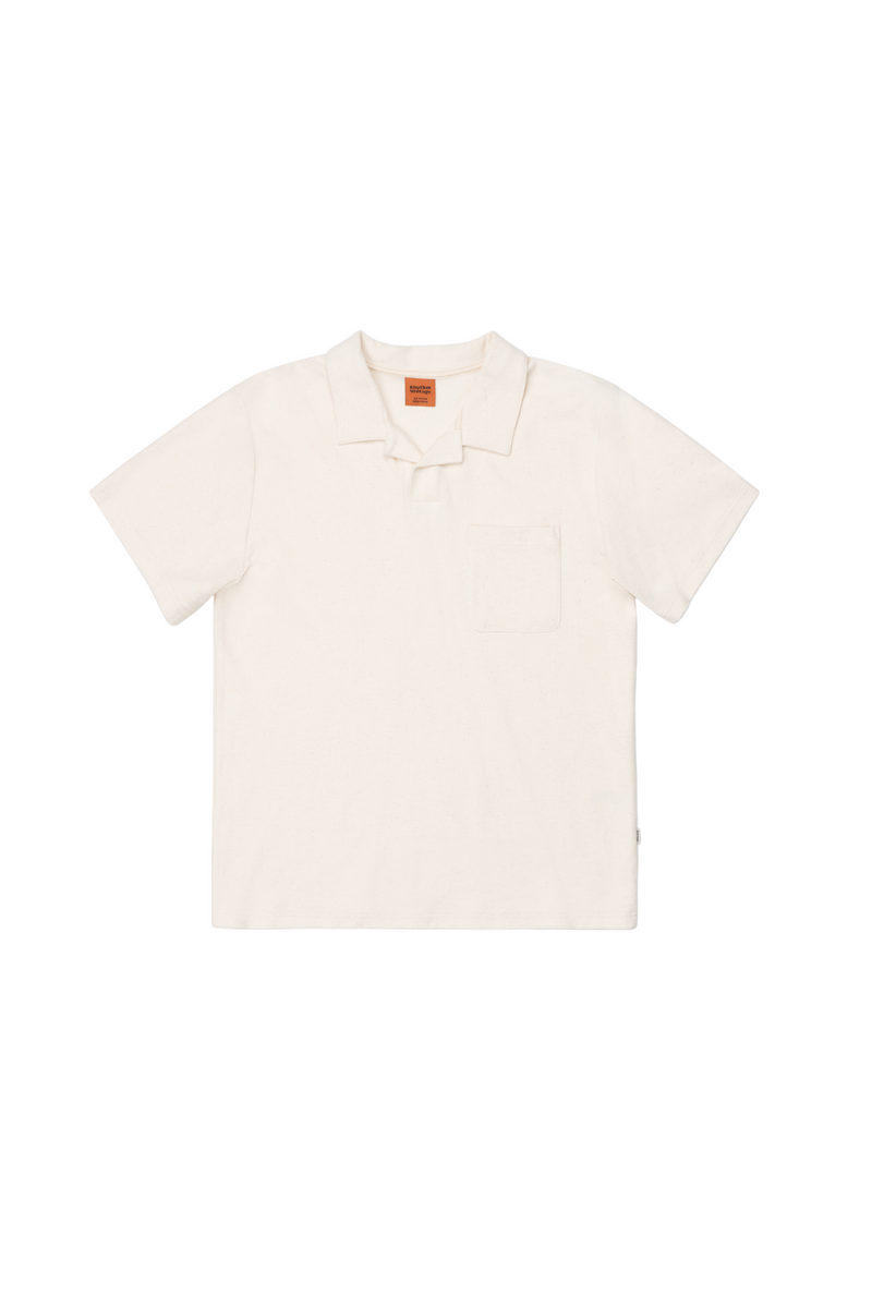 Polera Hombre Vintage Terry Polo - Natural