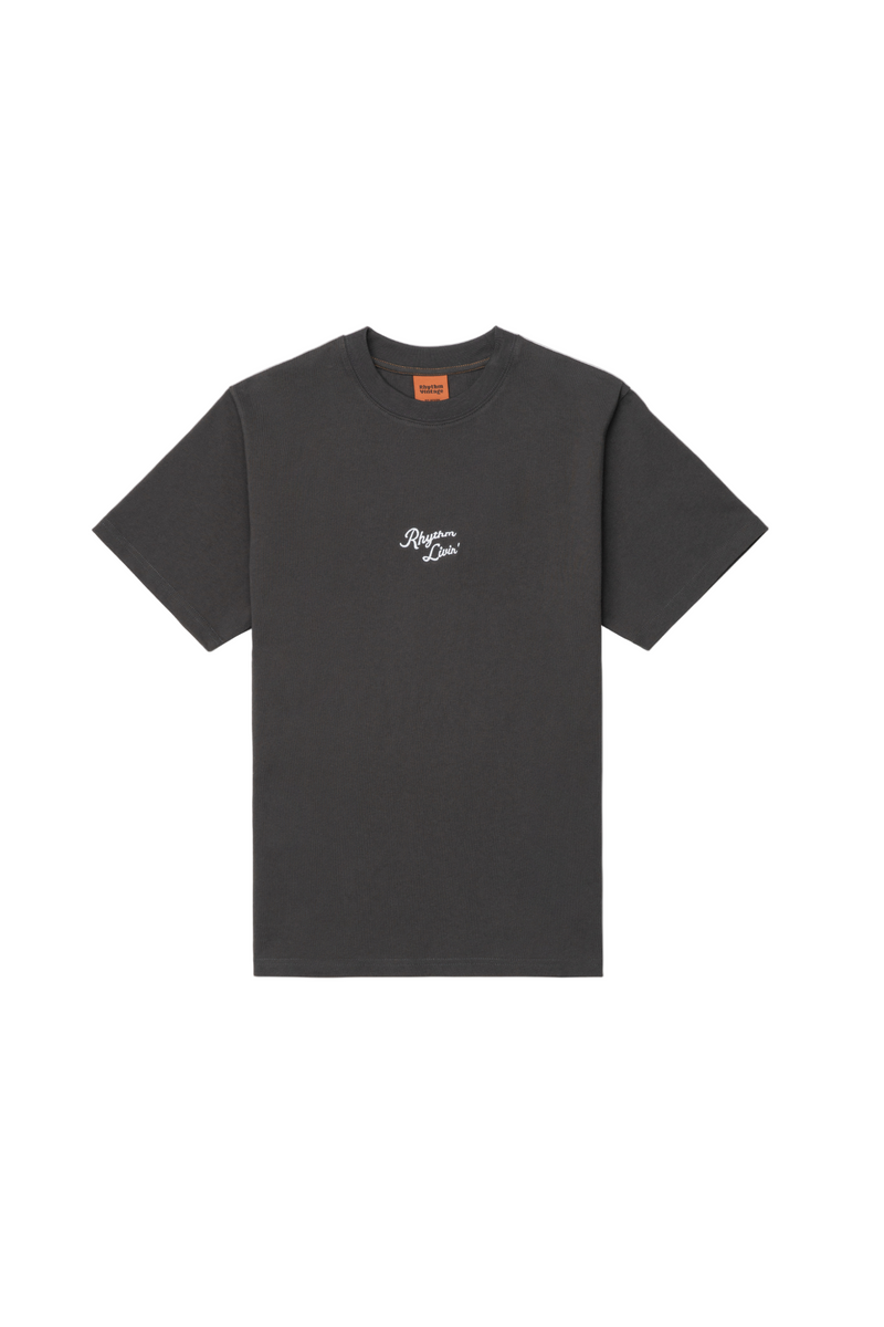 Polera Hombre Heavy Vintage Embroidered - Charcoal