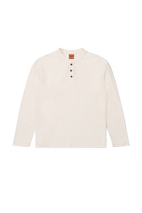 Polera Hombre Vintage Terry LS Henley - Natural