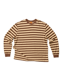 Polera Hombre Textured Stripe LS - Brown