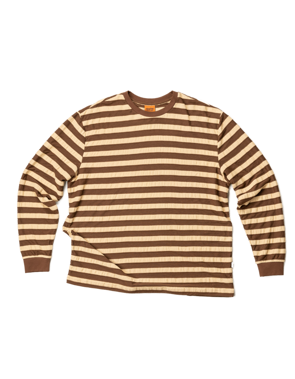 Polera Hombre Textured Stripe LS - Brown
