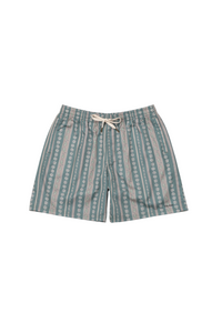Traje de Baño Hombre Paisley Stripe Beach Short - Olive