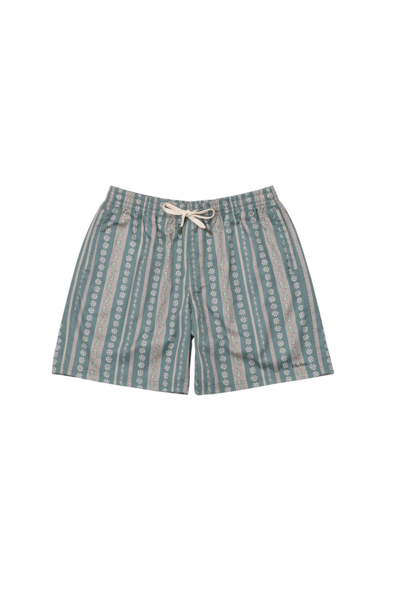 Traje de Baño Hombre Paisley Stripe Beach Short - Olive