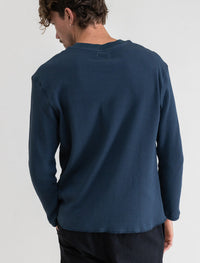Sweater Hombre Classic Waffle Knit Worn Navy