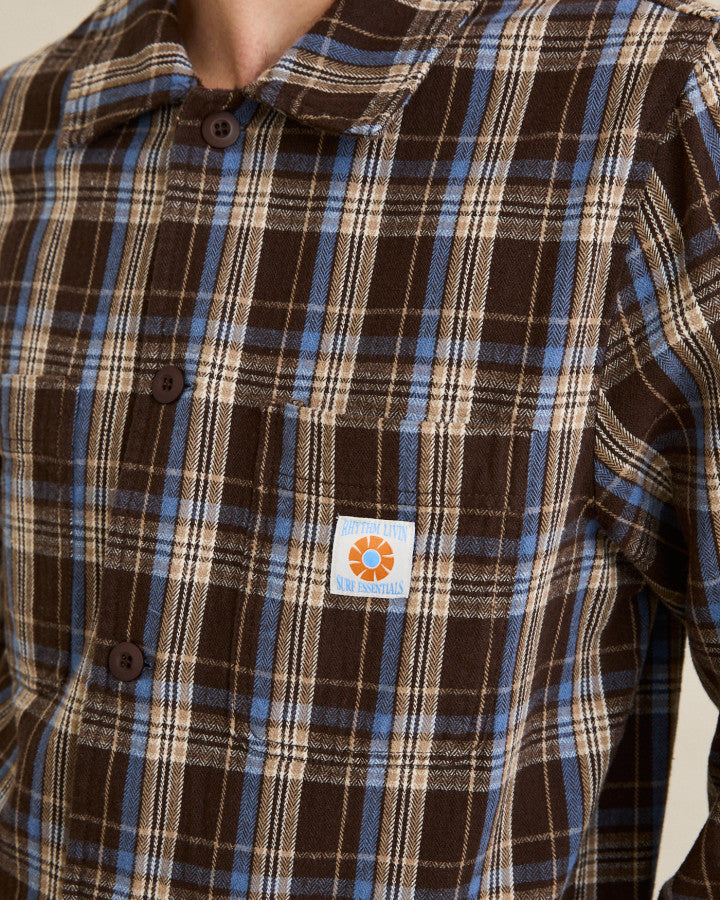 Camisa Hombre Alex Check LS - Chestnut