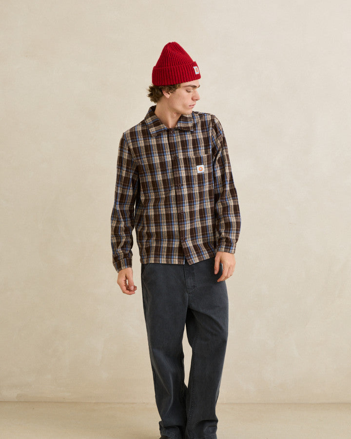 Camisa Hombre Alex Check LS - Chestnut