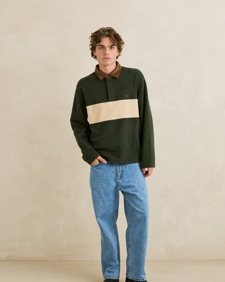 Polar Hombre Awake Fleece Polo - Forest