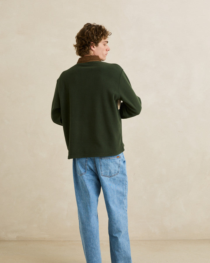 Polar Hombre Awake Fleece Polo - Forest