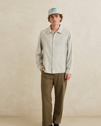 Camisa Hombre Bank Stripe LS - Olive