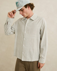 Camisa Hombre Bank Stripe LS - Olive